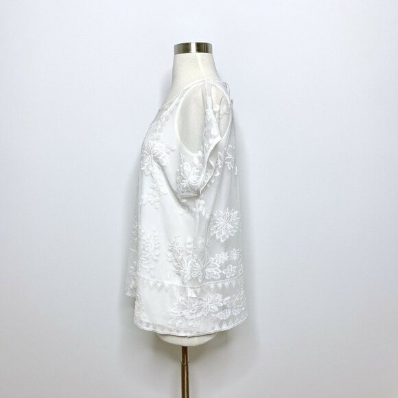 Conrad C Collection Top Size XS White Tank Sheer O - Picture 2 of 4